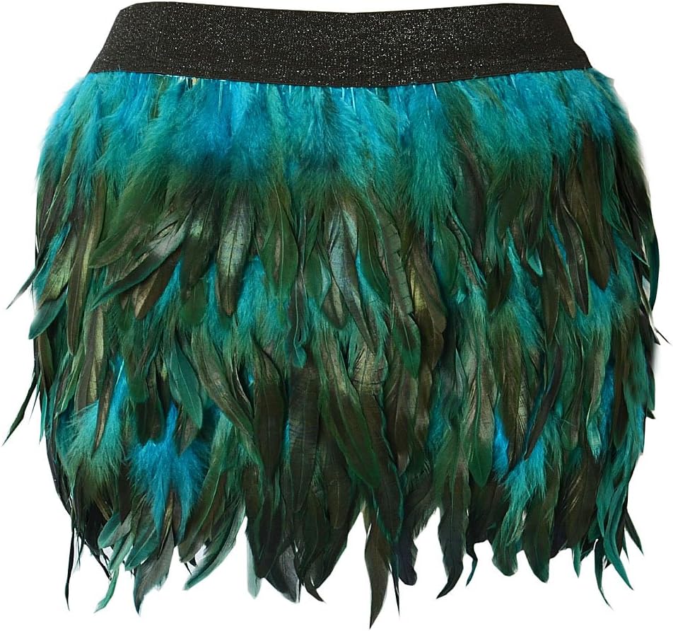 Miuco Womens Faux Feather A Line Mini Skirt