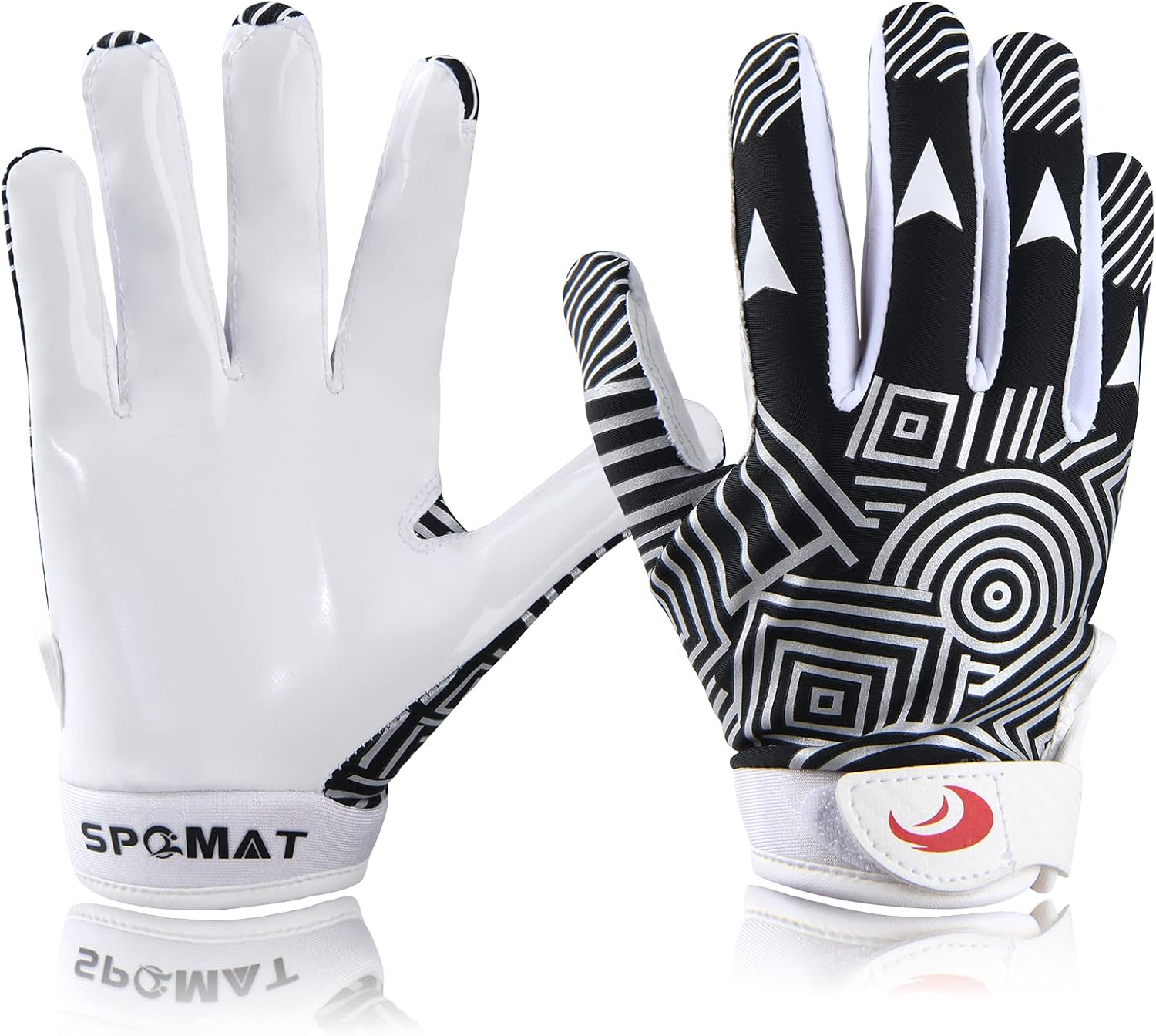 SPOMAT Football Gloves Silicone Grip Receiver Gloves with Super Stick Ability for Best Game Experience : Sports & Outdoors