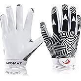 SPOMAT Youth Football Gloves Kids Silicone Grip Receiver Gloves with Super Stick Ability for Best Game Experience