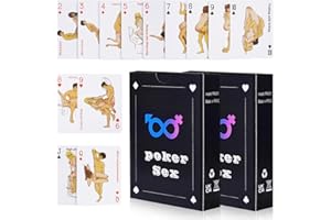 Hot Positions Playing Cards 2 Pack, Romantic Couples Games Clear Print Poker Deck for Bachelor Party Game18+Adults Only (Stor