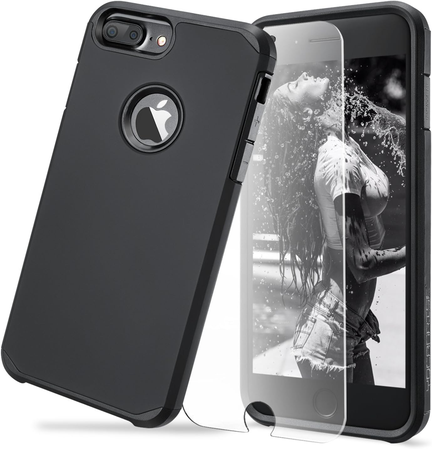 Toobe iPhone 7 Plus Case Ultra Armor Shock Absorbing Heavy Duty Dual Layer Case Protection With Free Scree Protector For iPhone 7 Plus/ iPhone 6S Plus, Smart Black