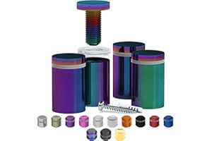 STRATFORD WORKS 4 Pcs Stainless Steel Standoff Screws (Rain Bow) - ½” x 1” Screws for Acrylic, Wood, and Glass Signage - Sign Standoffs Wall Mount for Frames, Advertisements, and Displays