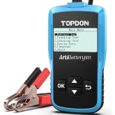 TOPDON AB101 Car Battery Tester 12V Load Tester on Cranking Charging System | 100-2000 CCA Automotive Alternator, 12volt Auto Battery Tester Analyzer for Cars/SUVs/Light Trucks with Flooded AGM Gel Types