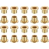 uxcell 20Pcs Flange Sleeve Bearings, 6mm Bore x 8mm OD x 8mm Length, Self-Lubricating Sintered Bronze Bushings