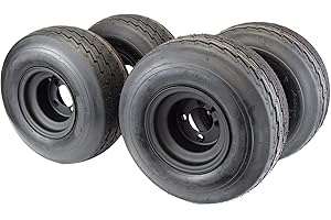 ANTEGO TIRE & WHEEL 18x8.50-8 with 8x7 Matte Black Wheel Assembly for Golf Cart & Lawn Mower (Set of 4)
