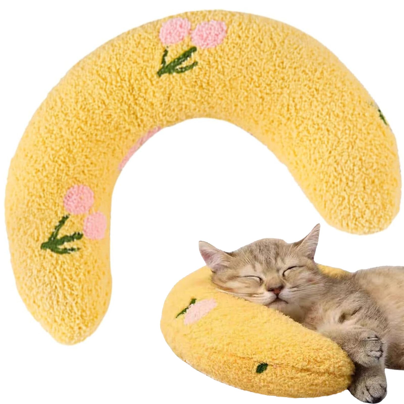 Mystiqut Cat Pillows for Indoor Cats Pillow Pets Cat Calming Pillow for Indoor Cats Bed Mat Pillow Plush Toy Toy Joint Curved Soft Puppy Calming Pillow for Relief Sleeping Improve