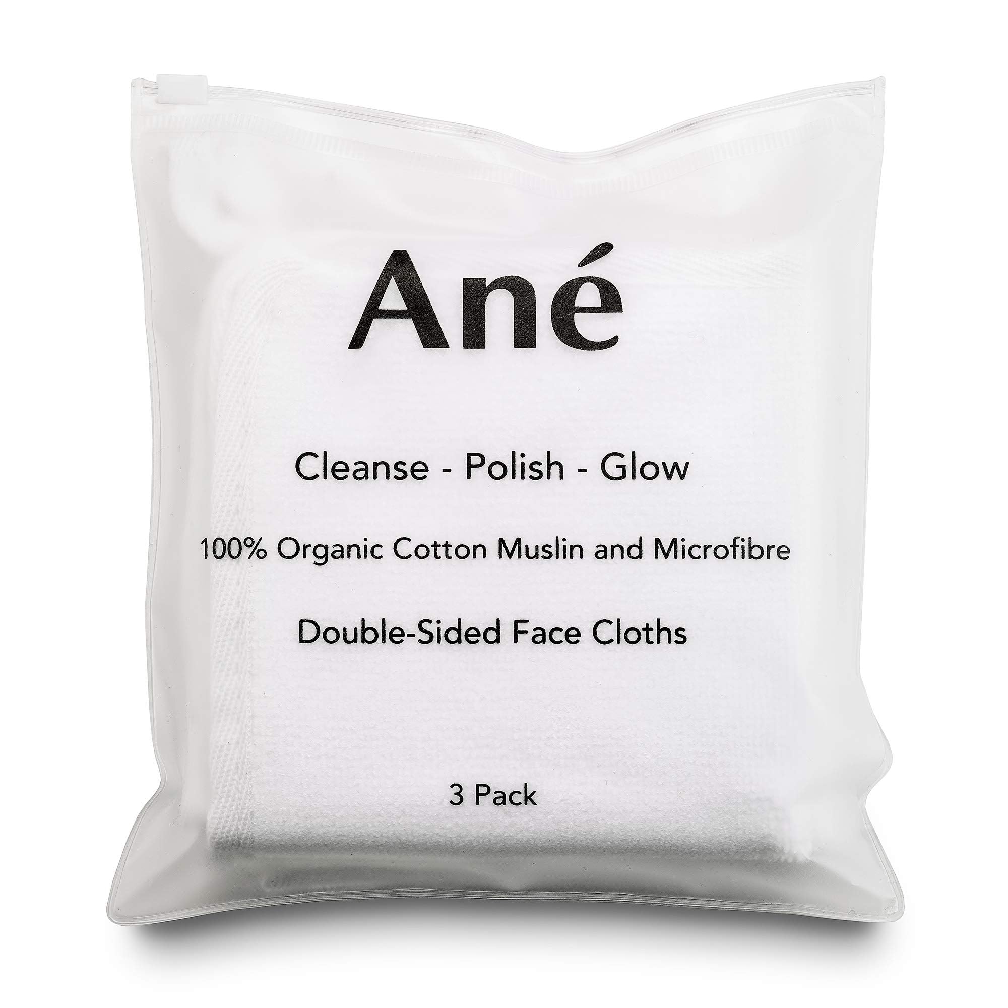 Photo 1 of 3 Pack Double Sided Muslin & Microfibre Face Cleansing Cloths