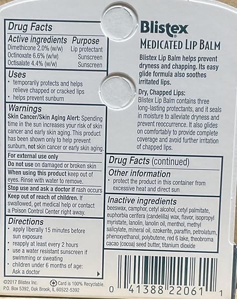 BLISTEX MEDICATED LIP BALM SPF 15, 0.15 OZ (BUNDLE OF 9)