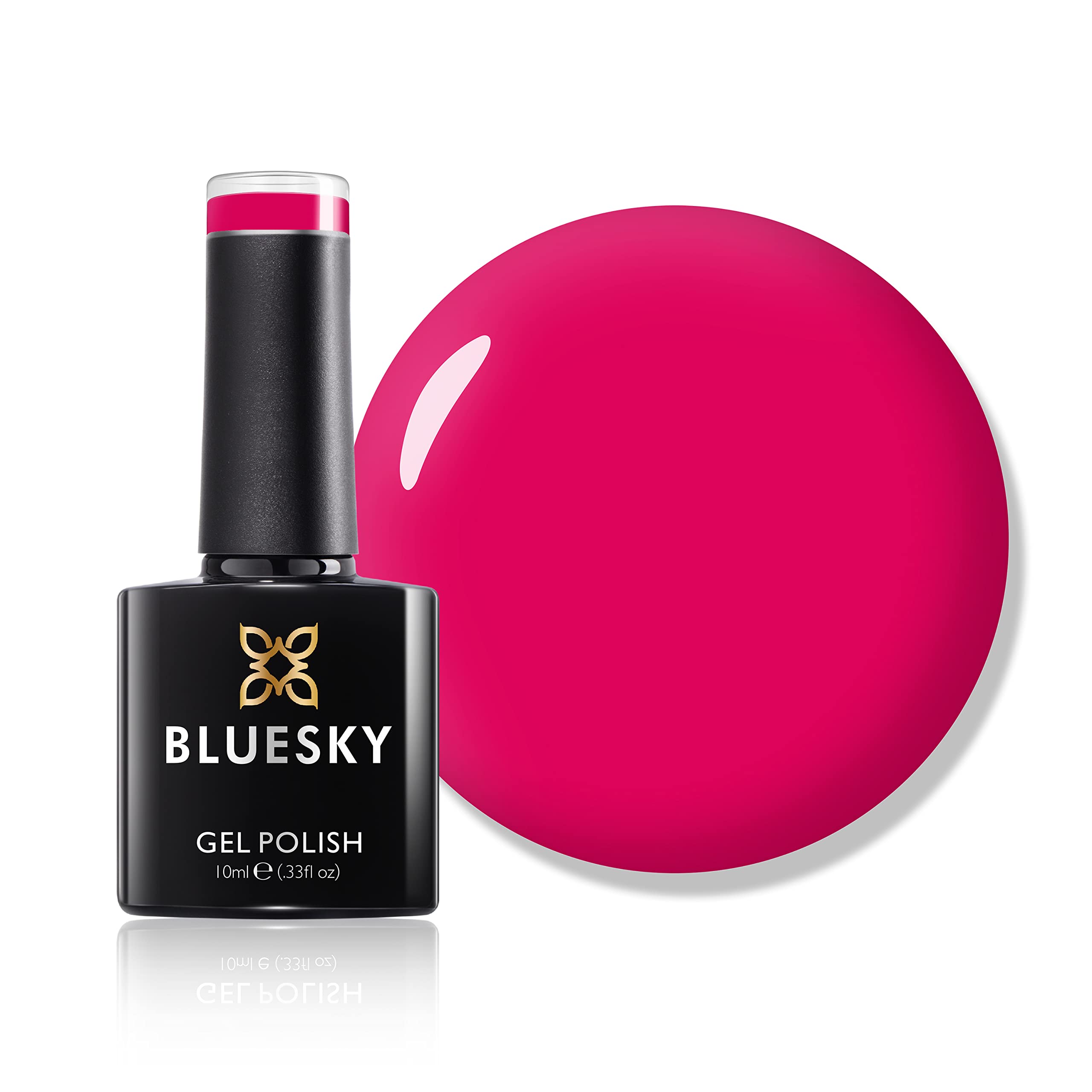 Bluesky Gel Nail Polish, Majestic Pink Neon26, Neon Bright, 10 ml (Requires Drying Under UV LED Lamp)