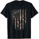 Camo American Flag USA Military Tactical Camouflage Desert T-Shirt Small