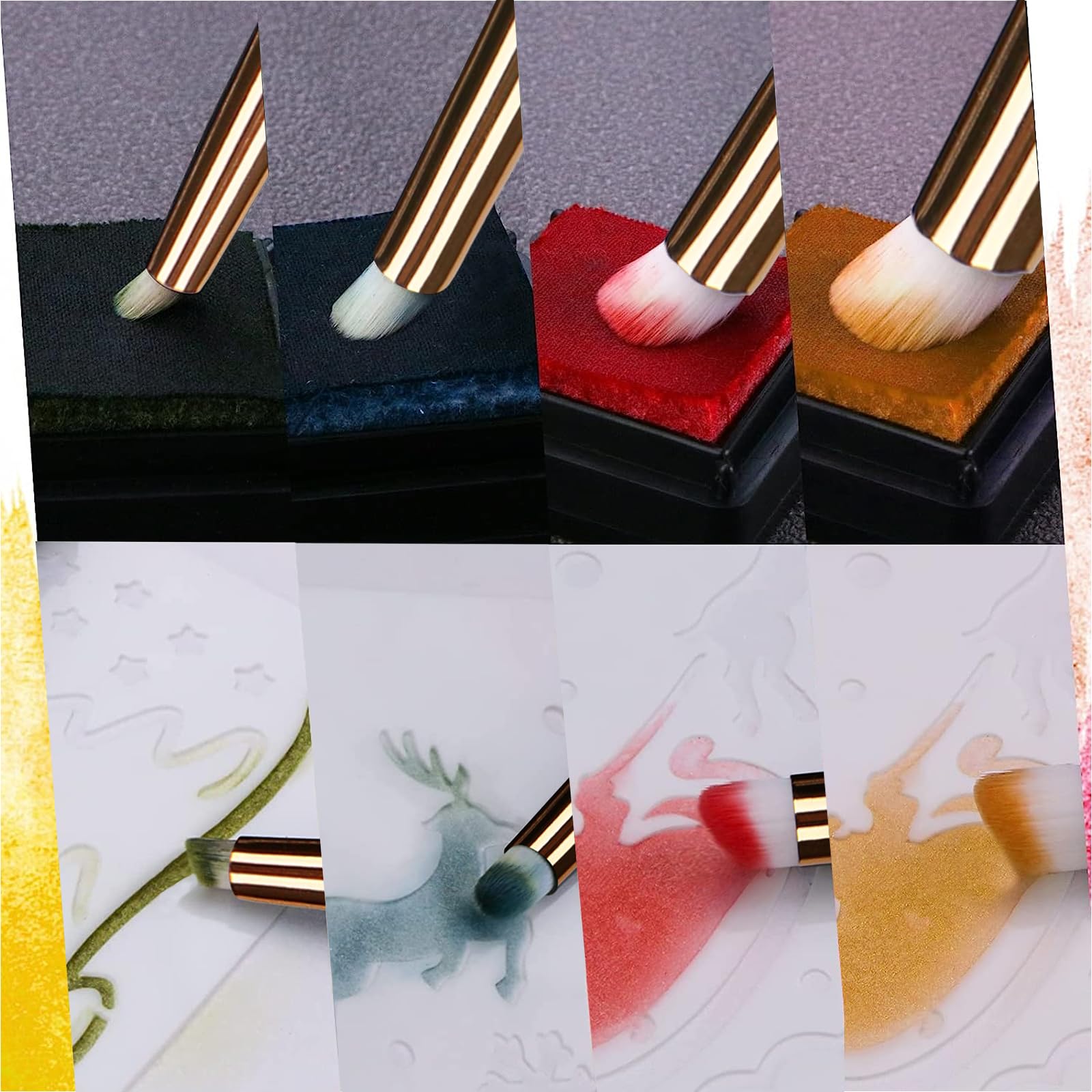 UNIMEIX Mini Blending Brushes For Card Making, Dry Miniature Painting Set, Background Blender Paint Brushes, Small Detailed Paint Brushes (4 Pack - View #12