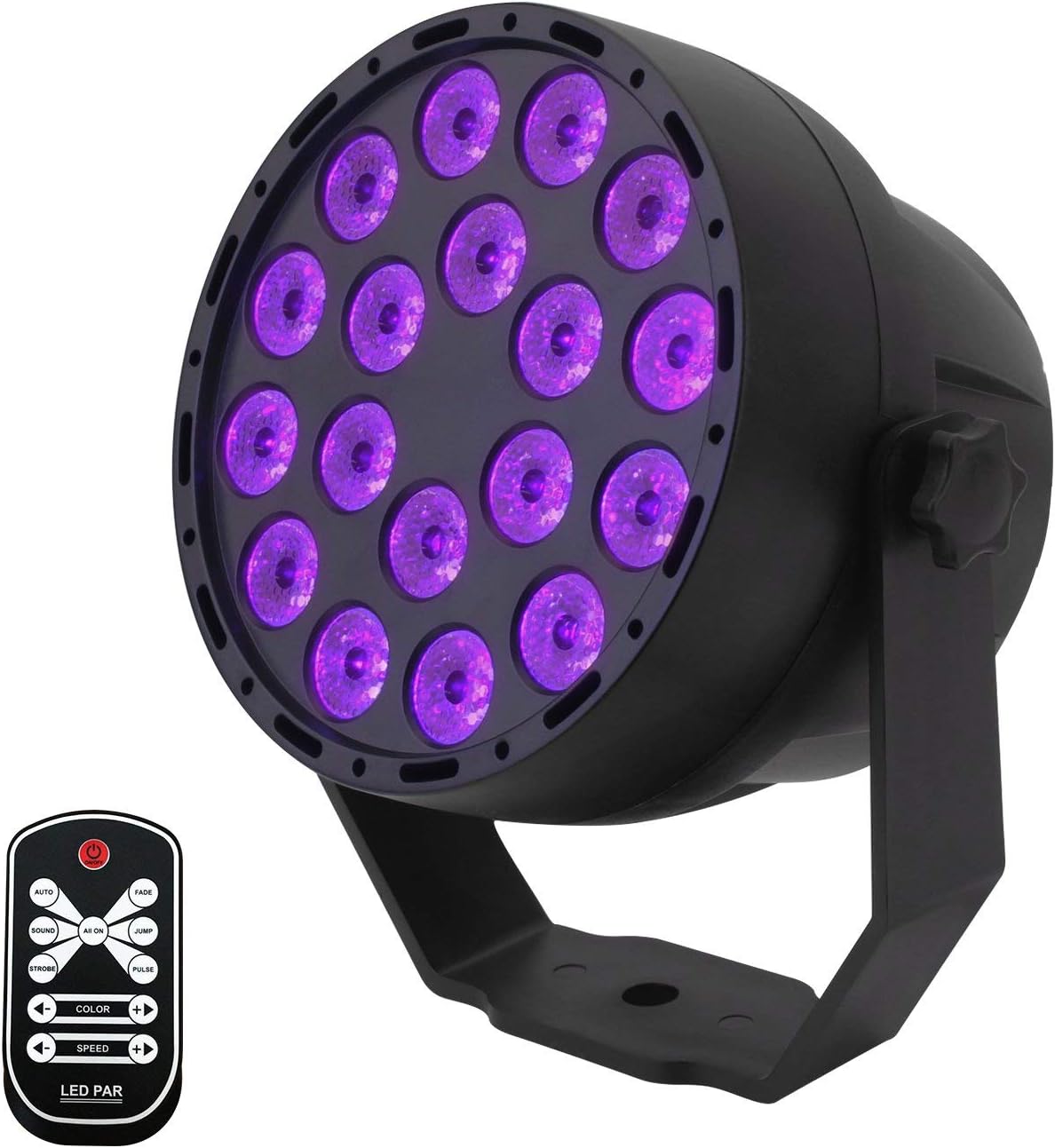 Anpro Luz UV de Escenario,54W,18 LEDS,5 Modos con Mando,Luces Discoteca