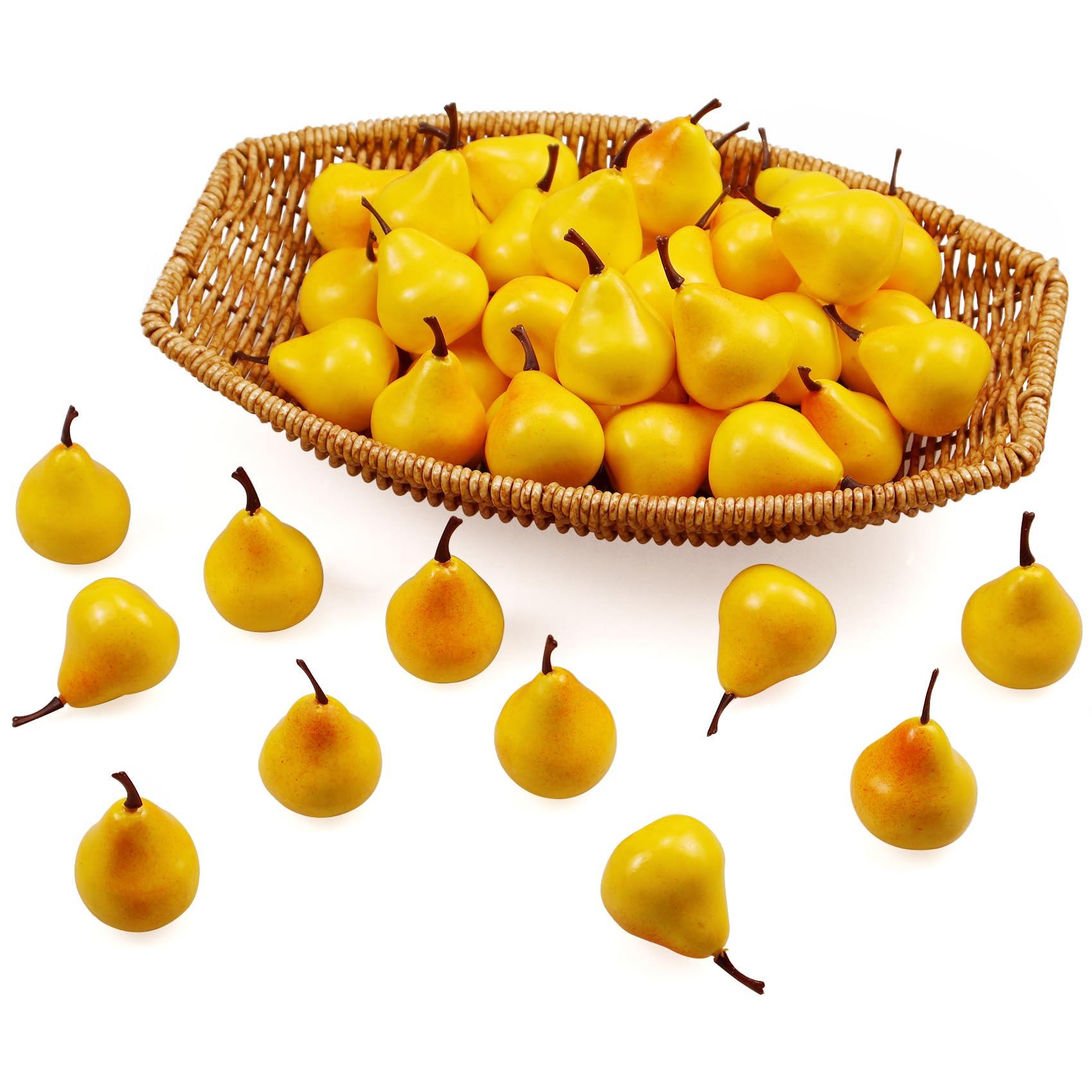 Lorigun 30pcs Artificial Lifelike Simulation 1.3" Mini Pears Fake Fruits Photography Props Model