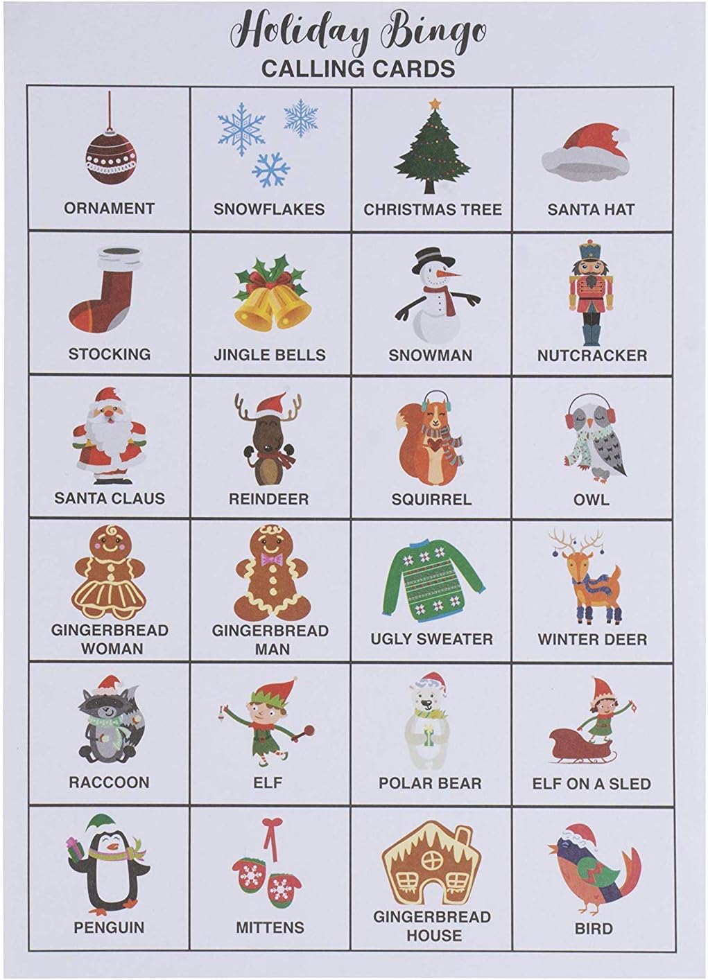 Amazon christmas bingo game