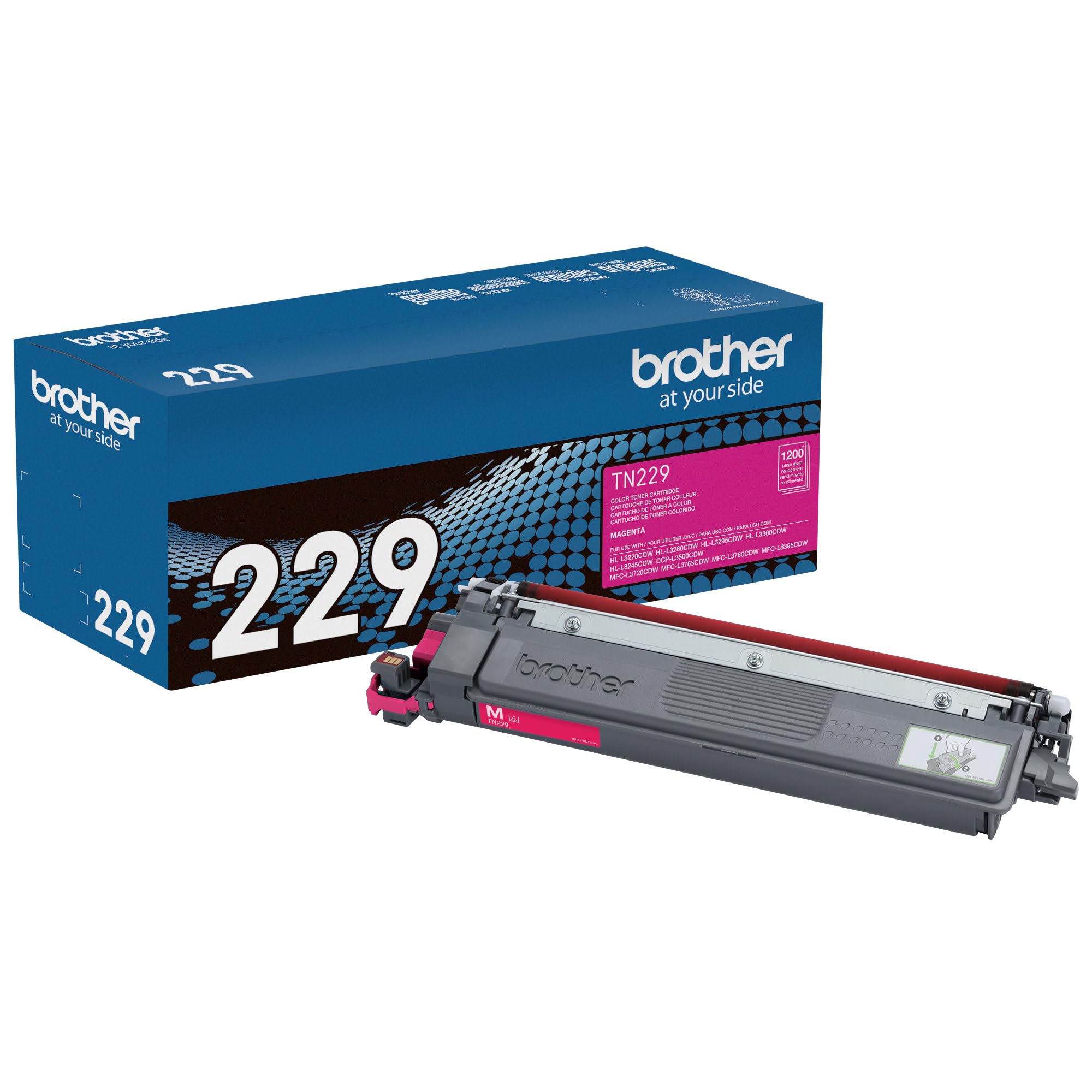 Photo 1 of Brother Genuine TN229M Magenta Standard Yield Printer Toner Cartridge - Print up to 1,200 Pages(1)