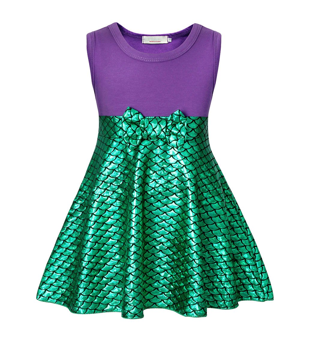 AmzBarley Little Mermaid Dress for Toddler Girls Sequin Princess Ariel Costume for Birthday Party Halloween Christmas Cosplay Outfits Clothes