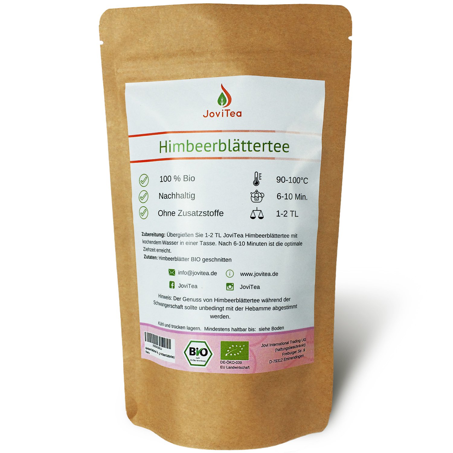 Jovitea Himbeerblattertee Bio 80g Krautertee Auch Wahrend Der