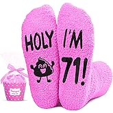 HAPPYPOP 71st 79th Birthday Gifts - Socks for Women Female, Birthday Socks for Elderly