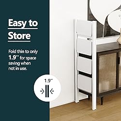 WOA WOA 4 Step Ladder, Folding Step Stool with Wide