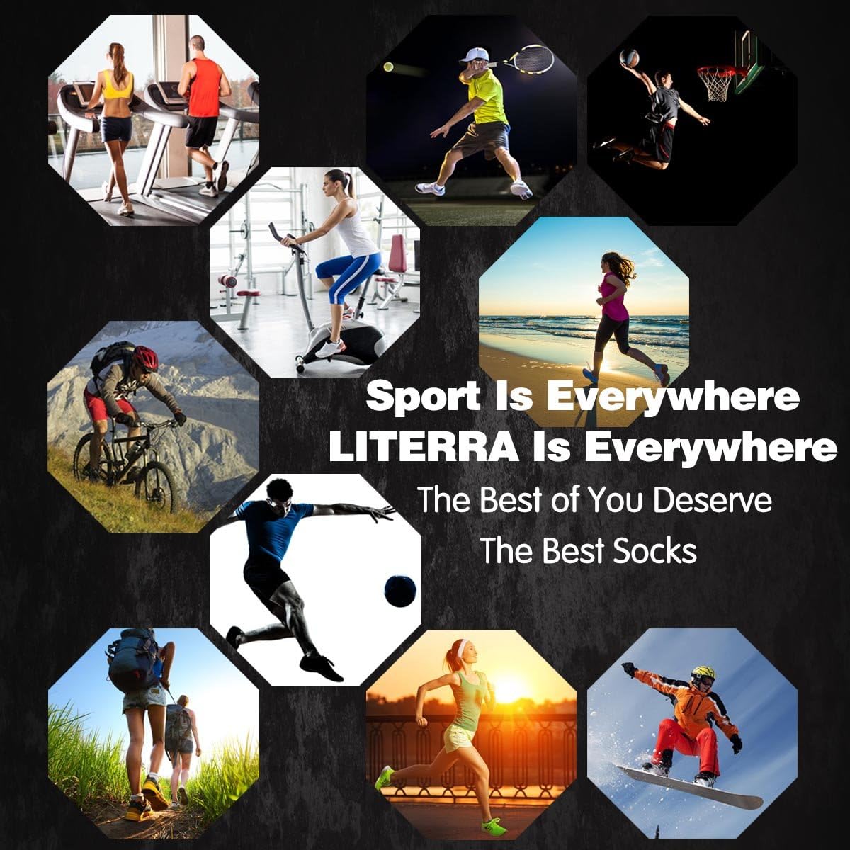 LITERRA Womens Ankle Socks 6-Pairs Athletic Running Low Cut Socks Cushioned : Clothing