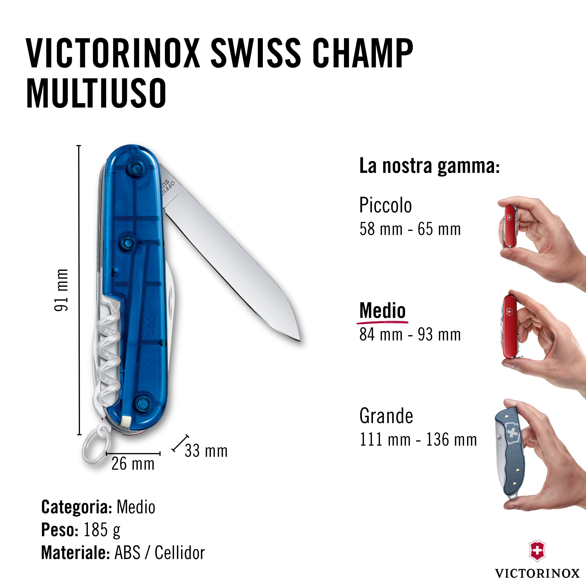 Swiss Army Knife Swiss Champ - Multiuso 33 Funzioni - Blu