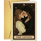 Supoeguk Lesbian Valentine's Day Card Gift, Tarot Themed Love Card for Lesbian Couple, LGBT Love Cards, The Lovers
