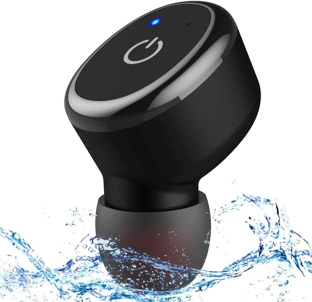 IPX8 Waterproof Bluetooth Earbud, Single Mini Wireless Headphone with 6 Hour Playtime Car headset with Mic for iPhone and Android Smart Phones (One pcs)