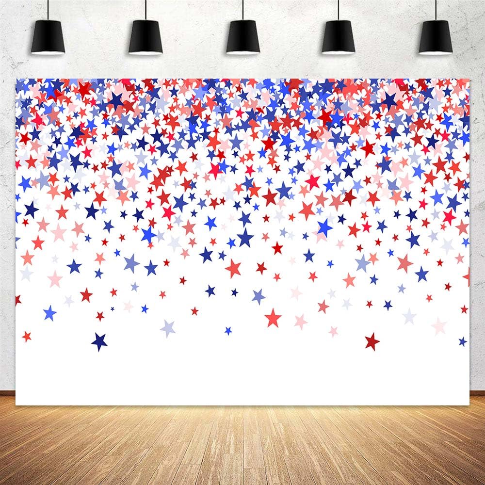 Photo 1 of American Flag Backdrop Patriotic Backdrop Red White and Blue Backdrops 4th of July Baby Shower Decorations Independence Day Newborn Birthday Party Banner Patriotic Photo Booth Studio Props 10X8FT