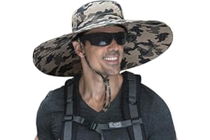 HUAMULAN 6" Super Wide Brim Sun Hats, Men and Women Bucket Hat for Fishing Hiking Garden Lawn Work Safari Camping Outdoor