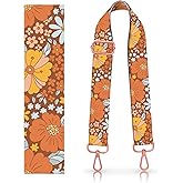 DANHRO Wide Purse Strap Replacement Crossbody Handbag Shoulder Strap Adjustable Bag Straps Replacement (Luxury Colorful Boho Flowers)