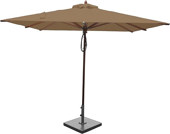 Amazon Com Greencorner Mahogany Square Patio Umbrella 8 Foot Beige Garden Outdoor