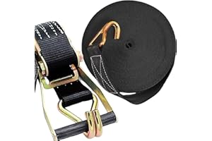MNMAJE 2PACK Ratchet Straps Heavy Duty, 8000 LBS Break Strength Ratchet Strap Tie Down, 2” x 40ft Black Tie-Down Ratcheting Cargo Truck Straps with Durable Double J Hook for for Truck (Black, 2IN X 40FT)