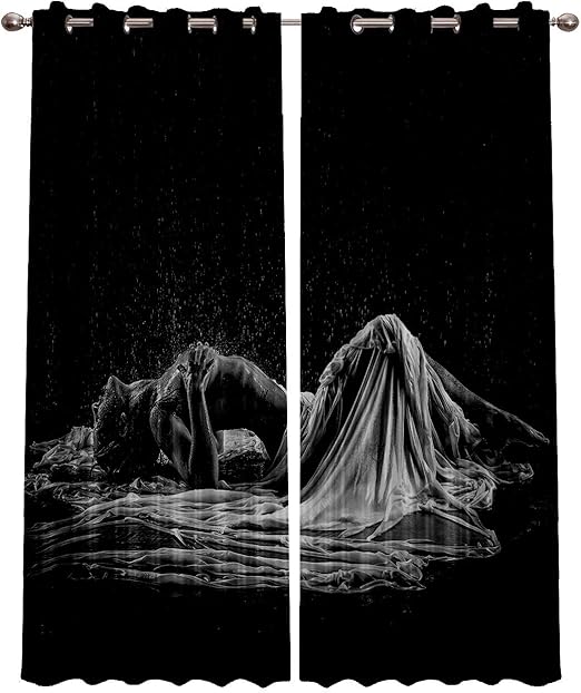 Amazon Com Blackout Grommet Curtains For Living Room Modern Art