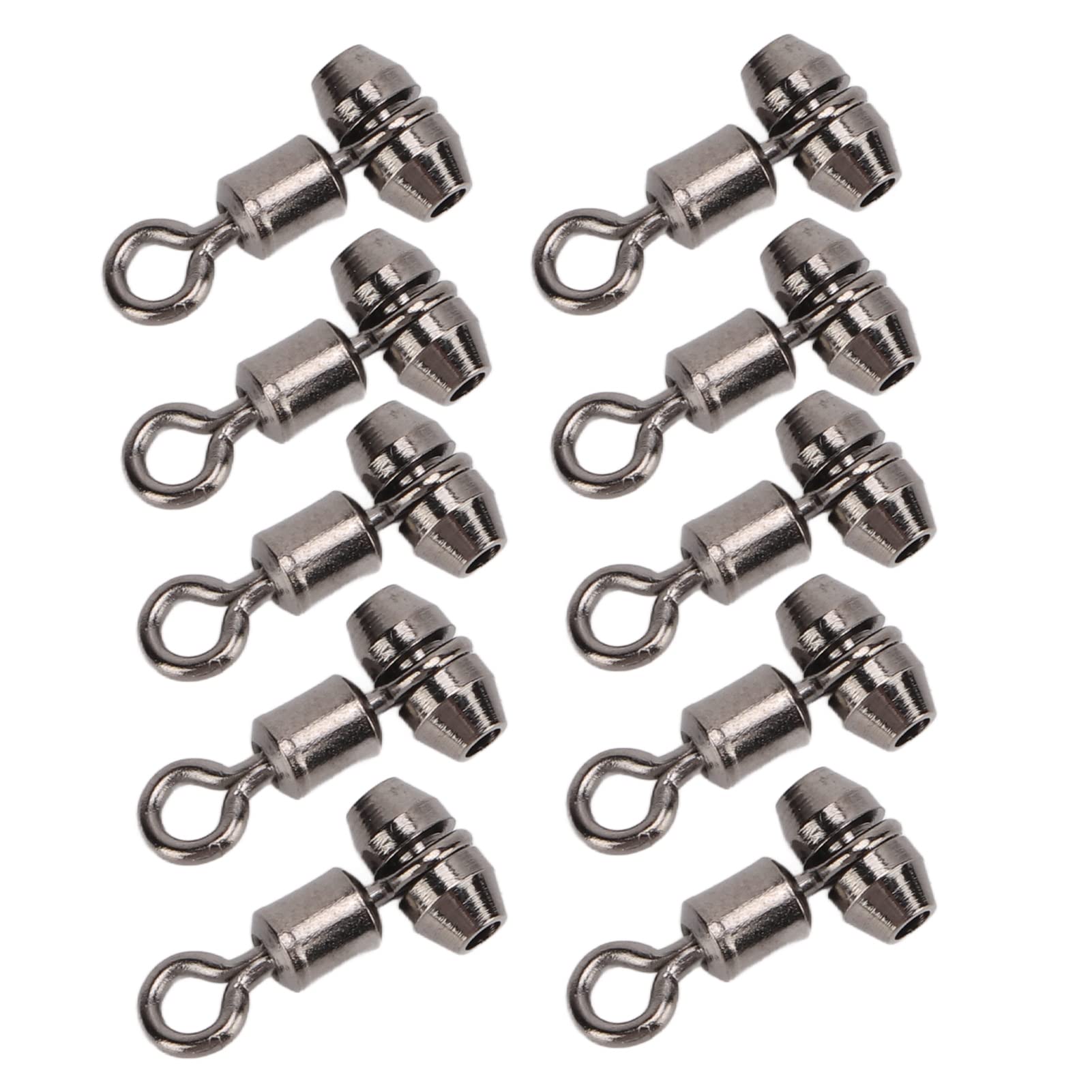 Fishing Swivels, 10pc Set 3-Way T Turn Brass Barrel Design Triple Swivel Cross Line Fishing Connectors for Freshwater, Saltwater,矶钓,船钓,岸钓