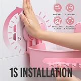 TAILI Shower Corner Shelves 2 Pack Suction Caddy Pink 3.2x8.7x10.6 in view 2