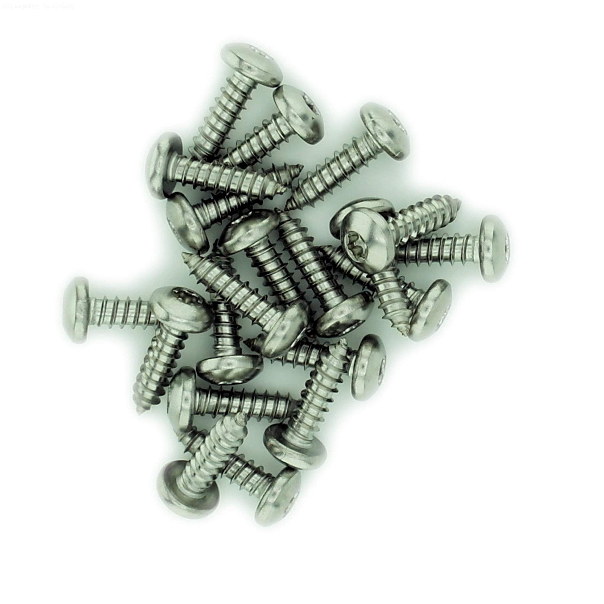 No.6 x 0.975 (3.5mm x 25mm) TX Pan Self-Tapping Screw - Stainless Steel (A2) (Pack of 20)