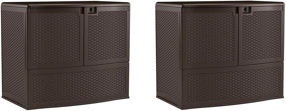 Suncast 195 Gallon Backyard Patio Oasis Storage And Entertaining Station Java 2 Pack Amazon Co Uk Diy Tools