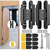Lipshome 6" Hidden Door Hinge/Concealed Hinges,Invisible Hinges | Invisible Door Silent 180 Degree Swing Hinge 3-Way Adjustable Butt 6 x 2.5 x 1inch