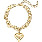 Elegant Gold Plated Heart Charm Bracelet for Women, Adjustable Dainty Love Chain Gift for Anniversary Valentine's Day - Hypoallergenic Jewelry