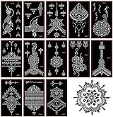 XMASIR 30 Sheets Indian Temples Tattoo Stencils Body Art Painting Templates Kit view 4