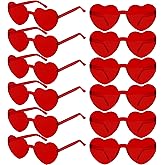 Hoplito 2/4/8/12/20 Pairs Heart Shaped Sunglasses Transparent Heart Glasses Rimless Trendy Eyewear for Valentines Party Favor