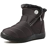 Hsyooes Womens Warm Fur Lined Winter Snow Boots Waterproof Ankle Boots Outdoor Booties Comfortable Shoes for Women