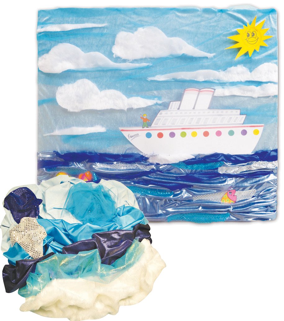 Springboard Sea Sky Classroom Fabric Display Pack - Coloured and Textured Fabric Craft Supplies for Schools - Classroom Display Resources for Teachers - Arts and Crafts for Kids