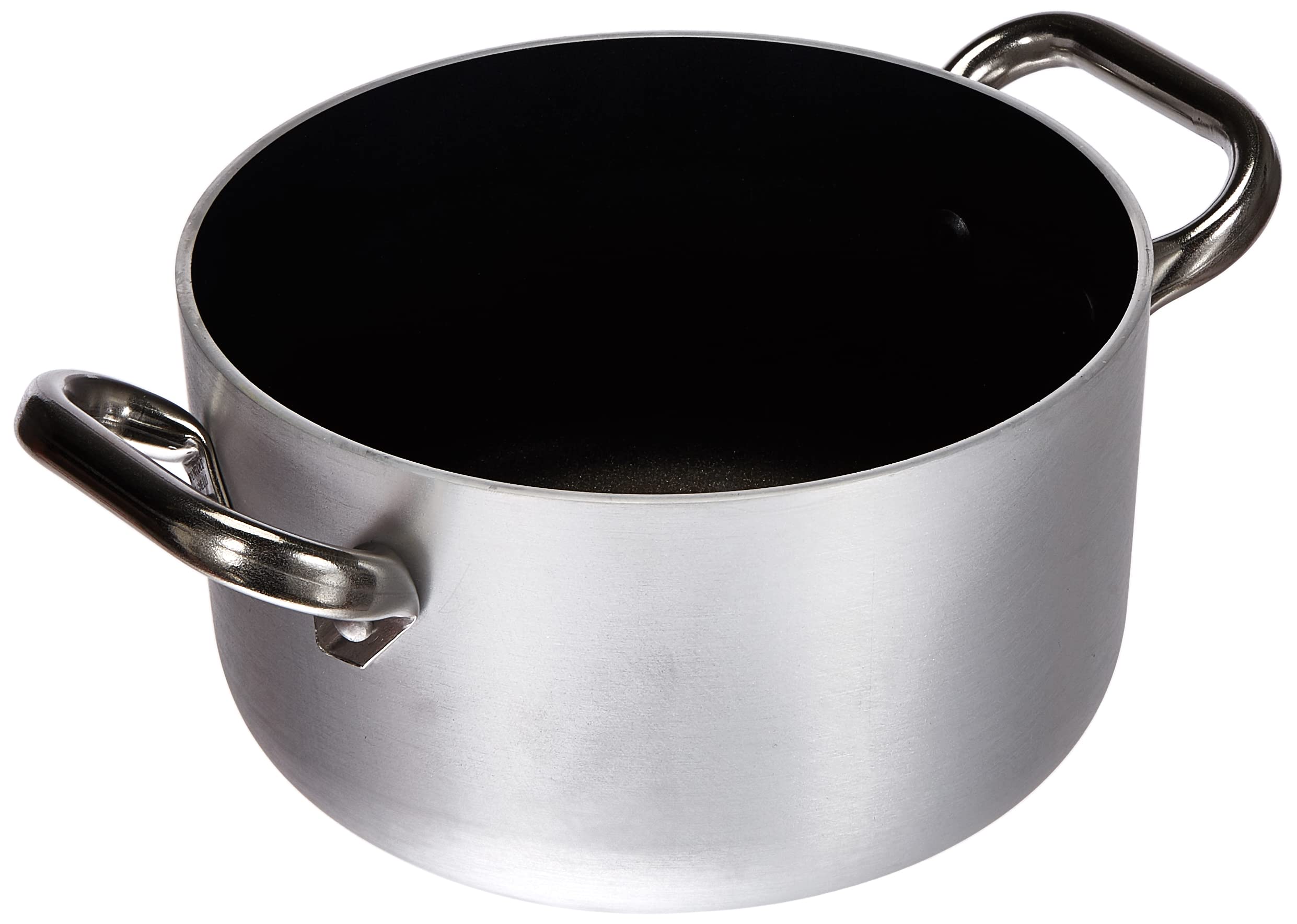 Pentole Agnelli Professional Aluminium Anti - Adherent 3 Mm. Deep Platinum Saucepot With 2 Handles, 2.75 Litre, Colour - Silver