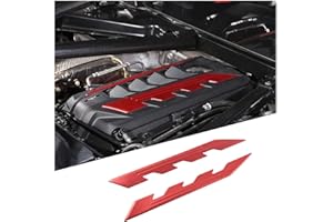 FGTAGTAL Engine Bay Panel Logo Trim Strip Compatible with Chevrolet Corvette C8 2020-2023, Aluminum Engine Compartment Left Right Panel Decoration Strip Sticker, 2PCS (Red)