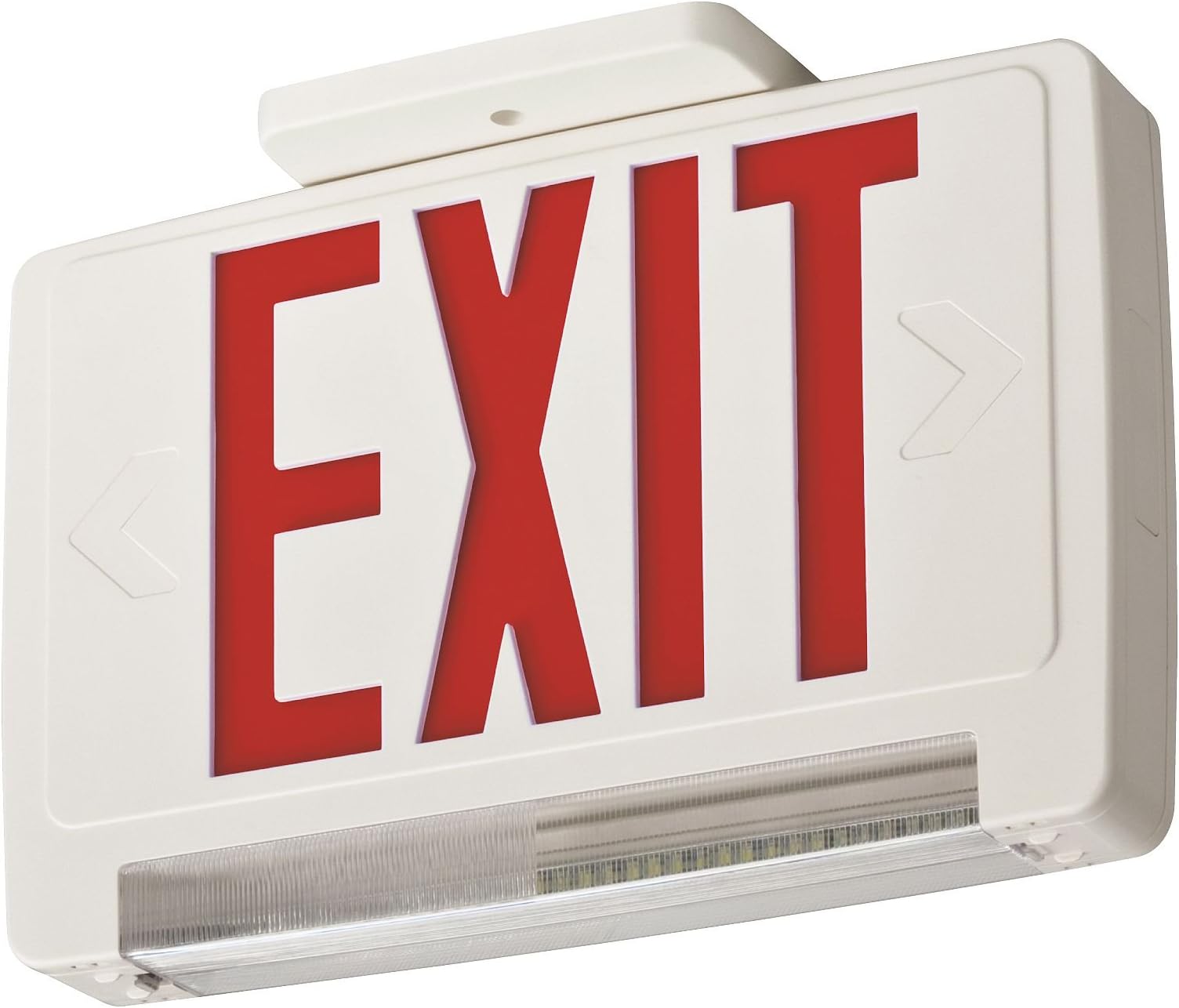 Exit Sign w/Emergency Lights, 3W, Red