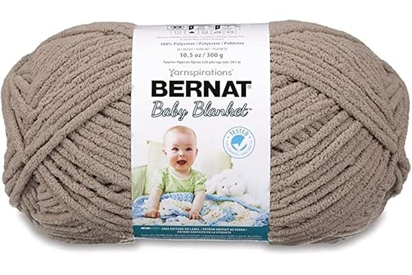 Bernat BABY BLANKET BB Baby Sand Yarn - 1 Pack of 10.5oz/300g - Polyester - #6 Super Bulky - 220 Yards - Knitting/Crochet