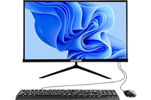 LCOEVOI All-in-one Desktop Computer, 22" FHD Display N5095 Quad Core 16G RAM 512G SSD ROM PC, Liftable Arm Rotatable Monitor WiFi Bluetooth Connection Desktop for Home Study Office Gaming (Black)