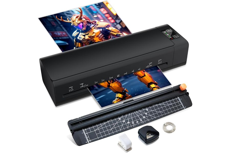 Chilino 13" Laminator Machine, A3 9-in-1 Hot & Cold Laminating Machine | 60-Second Fast Warm-Up, Never-Jam Design, Includes A