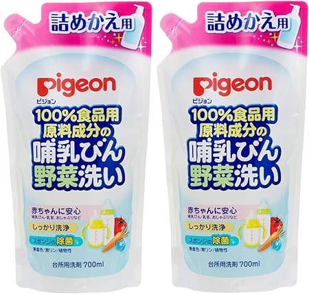Amazon まとめ買い ピジョン 哺乳びん野菜洗い 詰替用 700ml 2個パック ピジョン 野菜洗浄剤